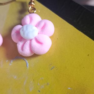 Pink Flower Earring