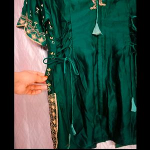 Bottle Green Zardozi Ombre Lehnga