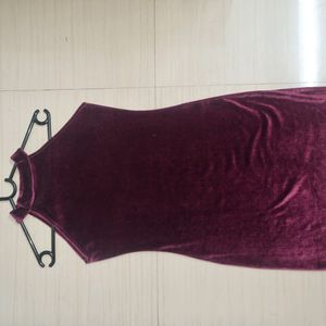 Velvet Purple Maroon Dress