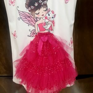 White and Pink Frock Frill On DOLL Dress