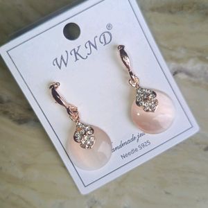 Rose Gold Plated Korean Earrings For Girls