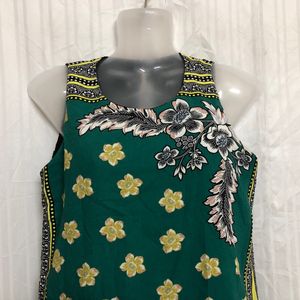 Zara Mini Green Printed Dress