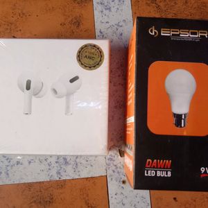 Earbuds+9watt 1year Waranty Bulb