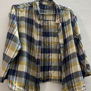 Multicoloured Checked Crop shirt