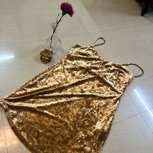 Golden Shimmer Bodycon Dress