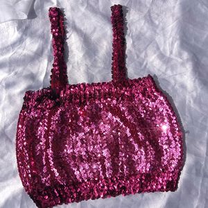 Brand New (Veramont) Pink Sequin Blouse/ Crop Top