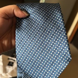 Zodiac Textured Blue Pure Silk Tie