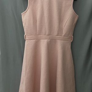 Pastel Pink Dress With Pearl Chain