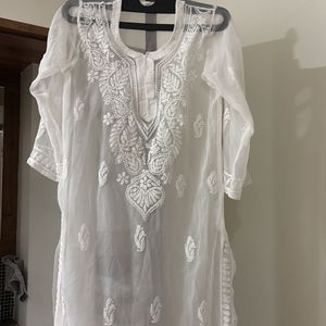 Chikankari Long Kurti