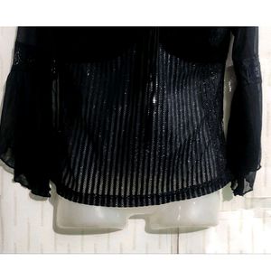 Stylish Black  transparent Top For women's