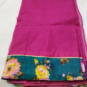 Flower Border Saree.