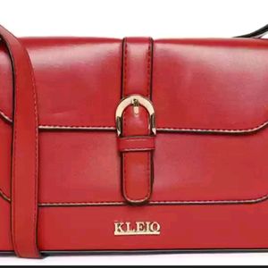 KLEIO Red Faux Leather Handbag