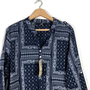 Navy Blue Printed Top(Women’s)