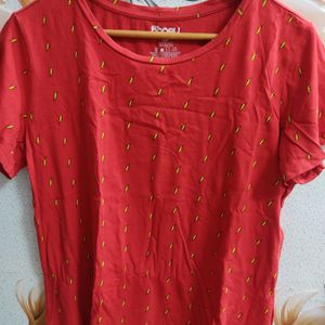 Honey By Pantaloons Pure Cotton Printed Red Top