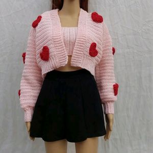 Crochet Herzen Cardigan Set XS/S♥️