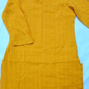 Mustard Straight Kurta