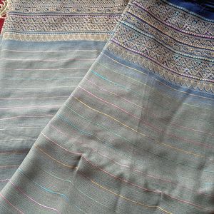 Printed Blue Saree