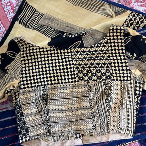 Cotton Designer Saree + Blouse From Shantiniken WB