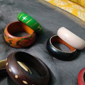 Assorted Colorful Wooden Bangles