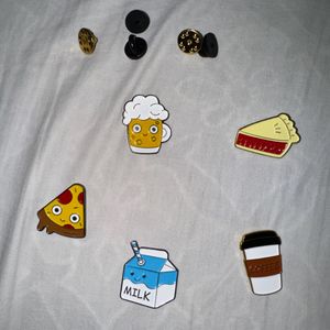 Pizza Coffee And Food Items Pins Brooches