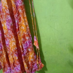 Bandhani Long Dress For Womens