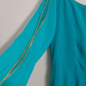 Blue Set- Jacket And Ankle Length Kurta