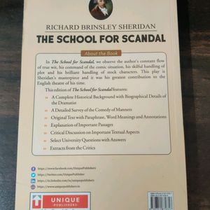 The School For Scandal By Dr. S. Sen