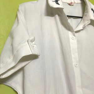 White Cotton New Shirt Women