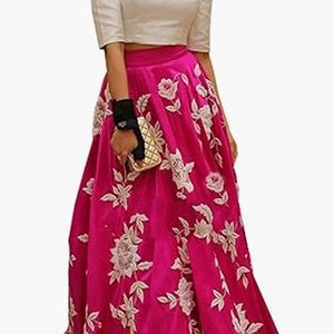 Girl's Full Stitched Designer Silk Lehenga Choli