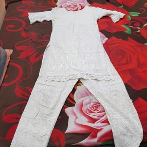 White Chikankari Kurta Set