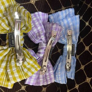 Gingham Big Size Hair Bow Pack Of 3