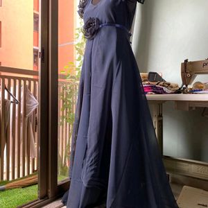 Party Wear Gown With 2 Layer