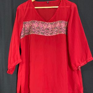 Women Red Polyester Top | Bust 42 |