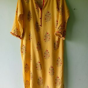 Yellow Cotton Kurta