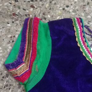 Green With Purple Anarkali Kurta