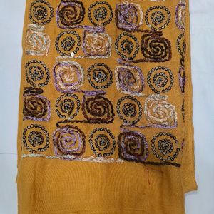 Mustard Embroidery Scarf!!