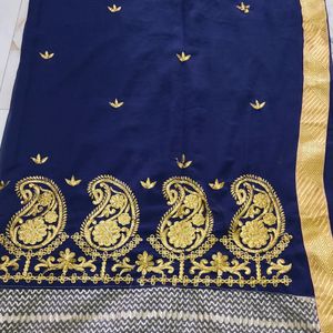 🌌😍New Beautiful Navy Blue Saree😍🌌