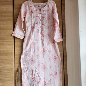 Baby Pink Straight Kurta Set