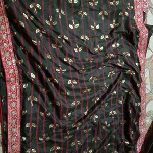 Dark Green Saree Heavy Border