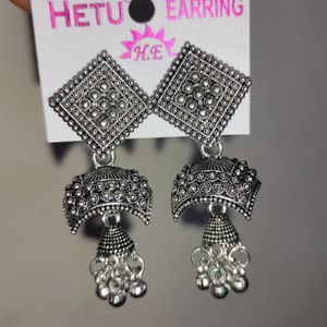 Silver Oxidised Earrings