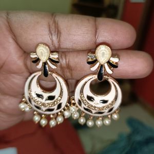 Meenakari Stone Embedded Jhumkas