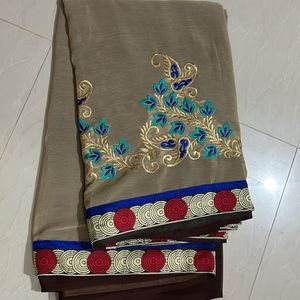 Brown Women Saree