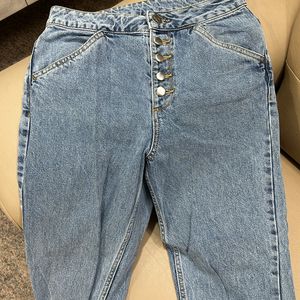 Blue Jeans With Button Detailing