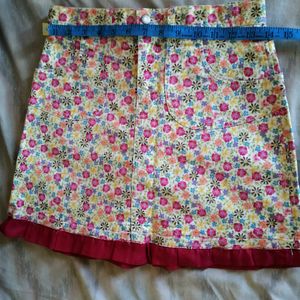 Floral Denim Mini Skirt