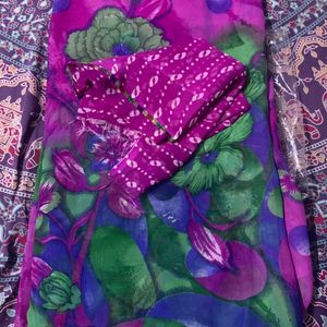 Pink Purple Saree