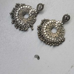 oxidized silver jhumka