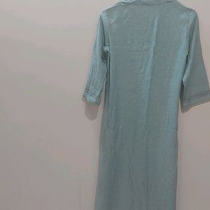 Light Blue Kurthi With Embroidery