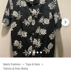 H&M black Pineapple Printed Floral Shirt