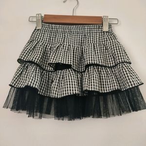 Black Check Skirt ( Girls)