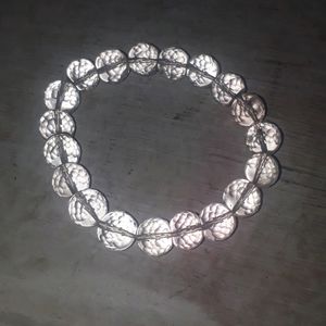 Natural Real Clear Quartz Diamond cutting Bracelet